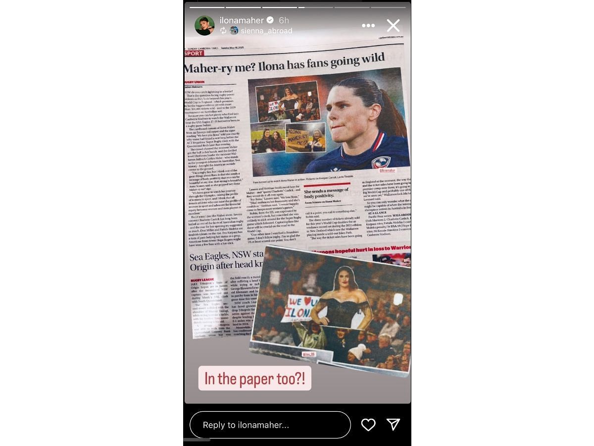 Maher’s Instagram story